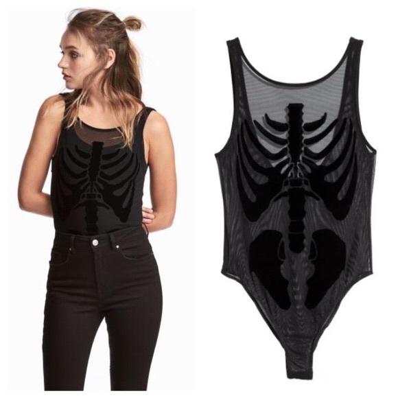 H\u0026M | Tops | Hm Skeleton Mesh Bodysuit 